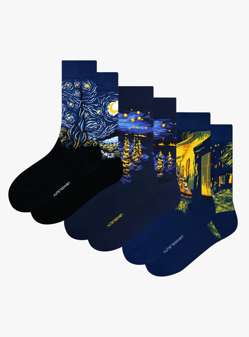 kunstsok: 3 pack - sterrennacht - Van Gogh - Afbeelding 6